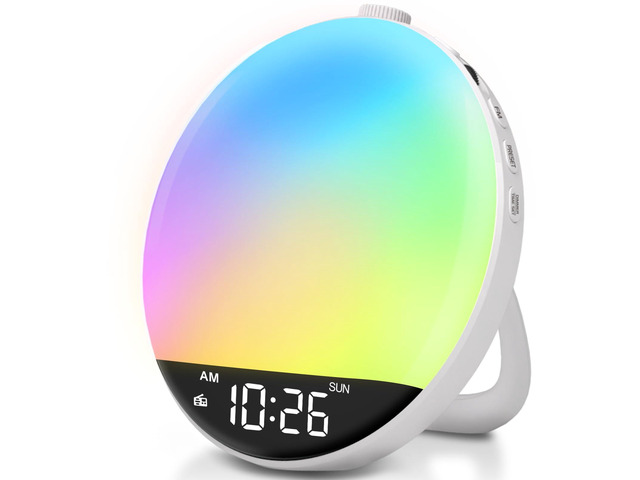 Digital FM Radio with Bluetooth Speaker and Sleep Timer for Kids Hi-Fi Clear Loud Sound, Wake up Light Sunrise Alarm Clock for Teens Adults...