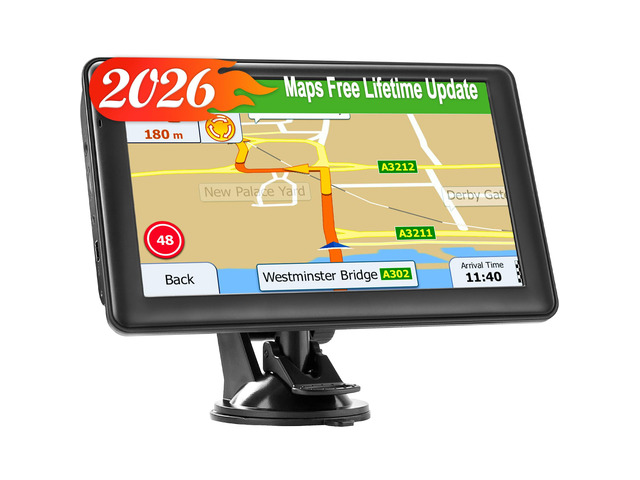GPS Navigator for Truck Car, 7'' Truck GPS Commercial Drivers Navigation Trucker GPS, With 2026 Map Free Updates, Voice Guidance, Speed/Red Light...