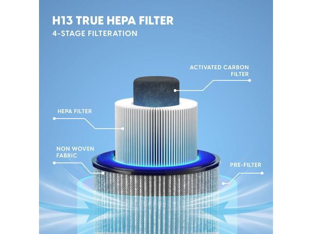 IRIS USA True HEPA Air Purifier, H13 3-in-1 Filter, Removes 99.97% of Allergens, Pet Hair, Smoke & Odors, Covers up to 307 ft², Energy Star, Quiet...