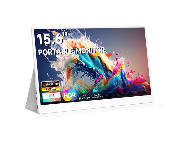 Portable Monitor 15.6inch 1080P FHD - USB-C/HDMI Computer Display, HDR IPS Gaming Monitor Compatible with Laptop PC MAC Phone PS4 Xbox Switch,...