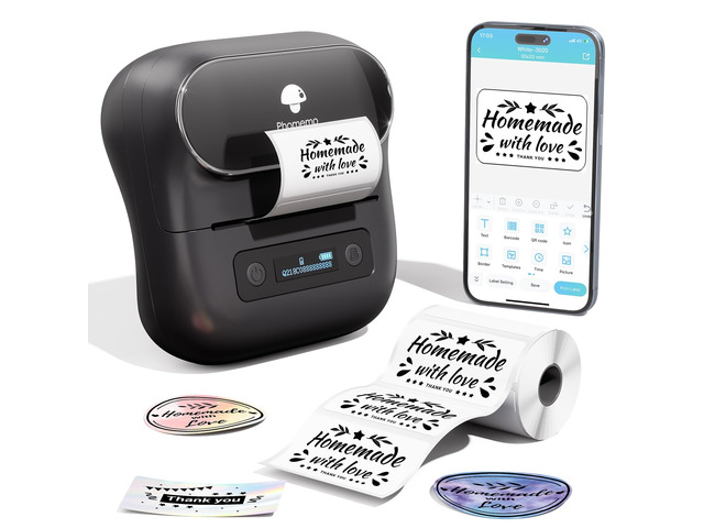 Label Maker,M220 Label Printer, Bluetooth Label Maker Machine 3 Inch with 7900+ Icons,1900+ Templates,550+ Fonts,for Kids School Items,Small...