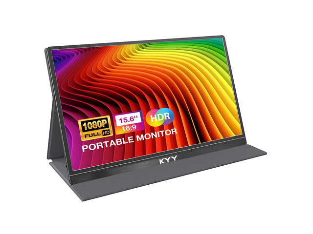 Portable Monitor 15.6'' FHD 1080P USB C HDMI Gaming Monitor Ultra-Slim IPS Display w/Smart Cover & Speakers, Plug & Play, External Monitor for Laptop...