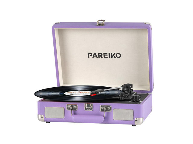 Record Player 3 Speed Turntable Portable Suitcase with Bluetooth Built-in Battery Aux in RCA Line Out