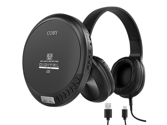 Portable CD Player with MP3 Playback & FM Radio, 60-Second Anti-Skip Protection, Foldable Wired Headphones, Compact Retro Discman Music Player for...