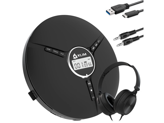Discman Portable CD Player with Headphones, Built-in Battery - New Version - CD Players for Home, Car - Compatible w/SD Card, CD-R, CD-RW, MP3, WMA...