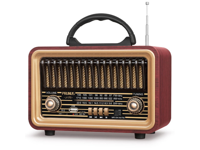 Retro Vintage Radio with Bluetooth, Radios Portable AM FM Rich Bass Stereo Sound, Rechargeable Speaker with TWS Pairing, Loud Volume,BT5.0, TF...