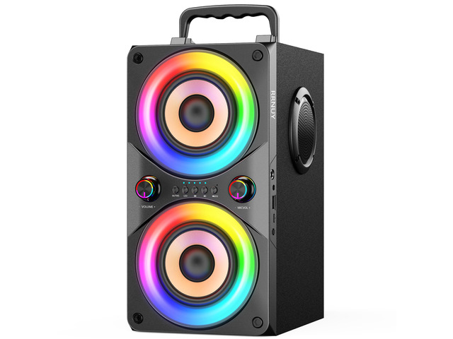 Bluetooth Speaker 100W Portable Big Powerful Deep Bass Loud Sound Wireless Boombox with Subwoofer TWS LED Lights DSP Large Wooden Speakers for...