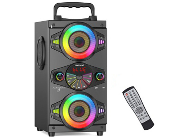 Portable Bluetooth Speakers 60W Big Powerful Wireless Loud Stereo Bass Sound Boombox Home Party Speaker with Subwoofer, FM Radio, LED Colorful Lights