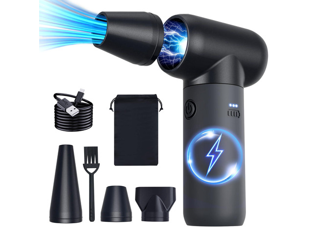 3-Gear Electric Portable Air Duster - 180000RPM Jet Dryer Blower, No Canned Air, Jet Fan for Car Dry, Computer Cleaning