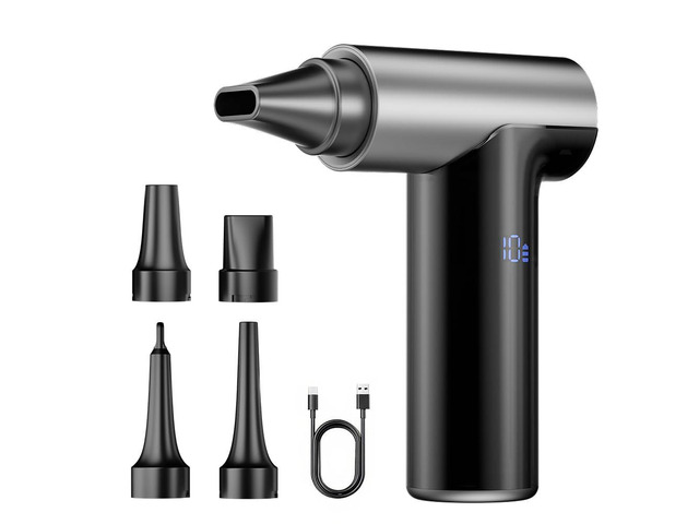 Compressed Air Duster, 200000RPM Super Power Electric Air Duster, 11-Gear Stepless Speed Mini Blower with Aluminum Alloy, Cordless Dust Blower for...