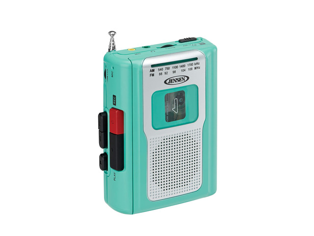 CR-100 Vinatge Portable Personal Cassette/Recorder Tape Player with AM-FM Radio Built-in Speaker & Microphone, Headphone Jack Input - Teal...