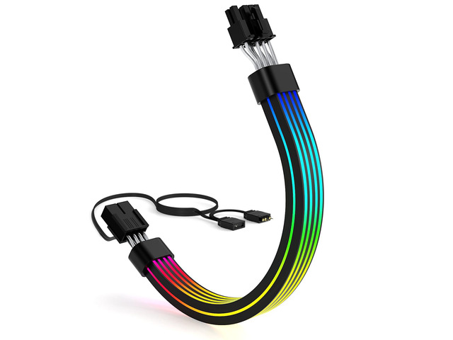 RGB 8 Pin PCIE Cable,Bright ARGB GPU Cables Extension for RTX 3060 4060 4070 Radeon RX 6600 580 Graphics Card Power Supply 5V3Pin PC Case Accessory...
