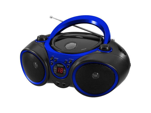 CD-490 Classic Boom Box Portable CD Player Home Audio Radio AM-FM, Stereo Speakers, Aux Line-in, Headphone Jack - Blue - Limited Edition Color