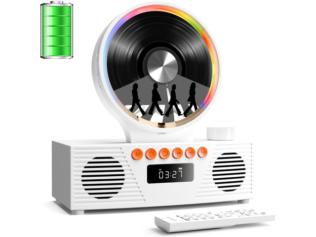 Portable CD Player with Bluetooth, Rechargeable & Hi-Fi Speakers Bluetooth TX & RX, 4000mAh rechargeable battery, retro kpop CD player, Hi-Fi...