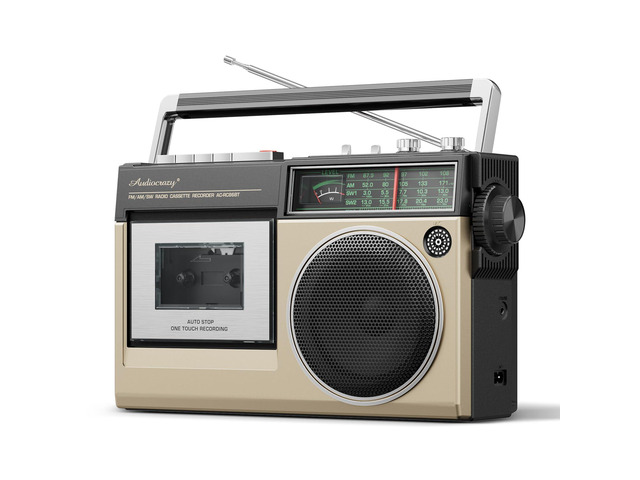 Retro Boombox Cassette Tape Player Recorder with AM FM SW Radio Portable Bluetooth Cassette Player Recorder With Built-In Mic, Usb Port,...