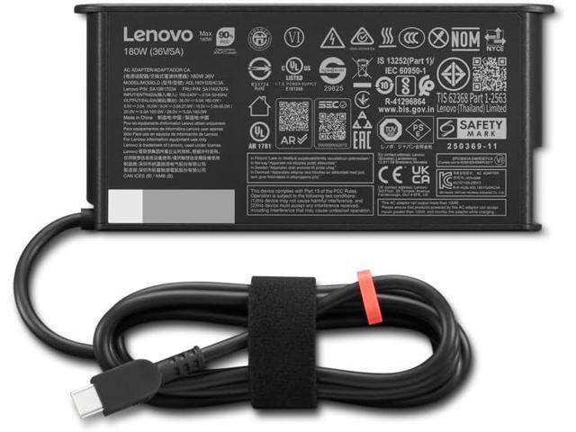 Lenovo ThinkPad Mobile Workstation 180W USB-C GaN Slim AC Adapter for ThinkPad P16 Series-P16 G3 21RQ 21RR, ThinkPad T16g Series-T16g G3 21V5 21V6,...