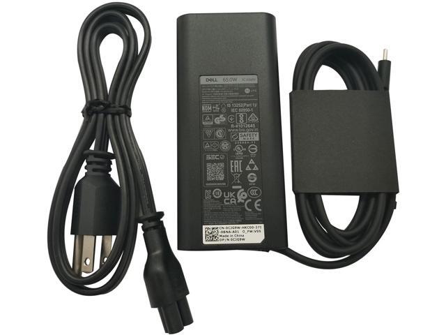 Dell Laptop Charger 65W USB-C,AC Adapter with Power Cord Cable,LA65NM190, HA65NM190, DA65NM190, HKA65NM200, Black