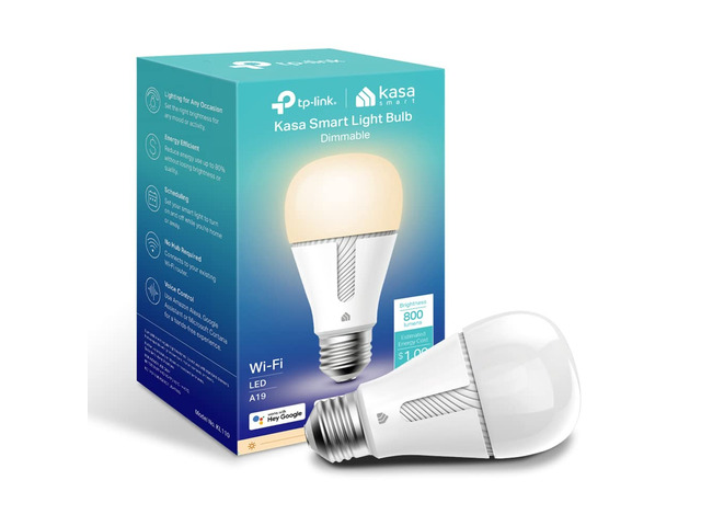 Light Bulb KL110, LED Wi-Fi smart bulb works with Alexa and Google Home, A19 Dimmable, 2.4Ghz, No Hub Required, 800LM Soft White (2700K), 9W (60W...
