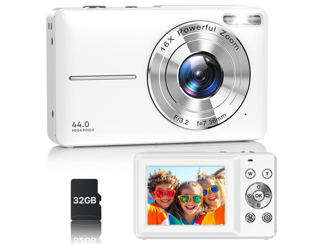 Digital Camera, Latest FHD 1080P Digital Camera for Teens with SD Card Anti Shake Point and Shoot Cameras Portable 16X Zoom Compact Small Cameras...