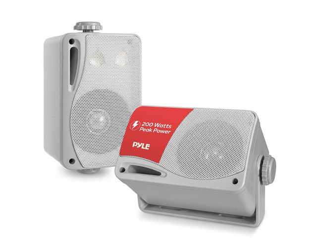 3-Way Waterproof Marine Box Speakers - 3.5' 200 Watt Dual Indoor Outdoor Speaker System - Weatherproof/Waterproof Outdoor Speaker - Home, Boat,...