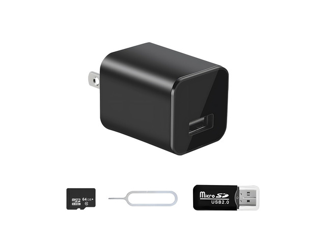 NJINALW USB Charger Hidden Camera, 1080P Small Camera with Motion Detection, Camera with 64GB Micro SD Card Included, Nanny Camfor Home, Window,...