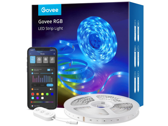 Smart RGB LED Strip Lights 16.4ft, Work with Alexa, Google Assistant APP WiFi Control, 16 Million Colors, DIY Mode, 64 Scene Modes, Music Sync, LED...