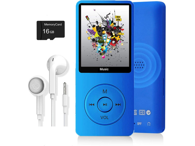 MP3 Player, Music Player with 16GB Micro SD Card, Build-in Speaker/Photo/Video Play/FM Radio/Voice Recorder/E-Book Reader, Supports up to 128GB...