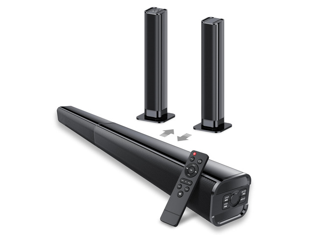 Sound Bar, 80W SoundBar for Smart TV, 2026 Bluetooth 5.3 Soundbar, Home Theater Surround Sound, 2 in 1 Detachable Home Speaker Bass,...