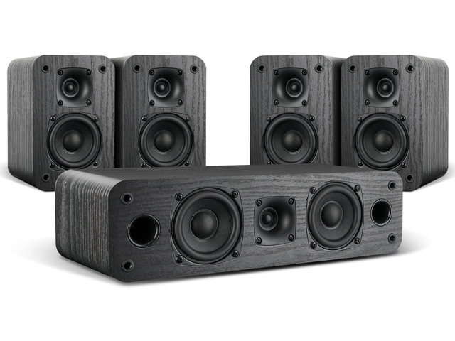 5.0 Home Theater System, HiFi Surround Sound Speakers 230W Peak Power, Dialogue Clarity, Passive, Classic Retro Wood Grain, For TV/PC, Amplifier...