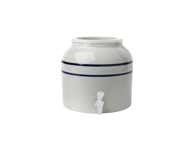 Porcelain Water Dispenser, Classic Blue Stripe
