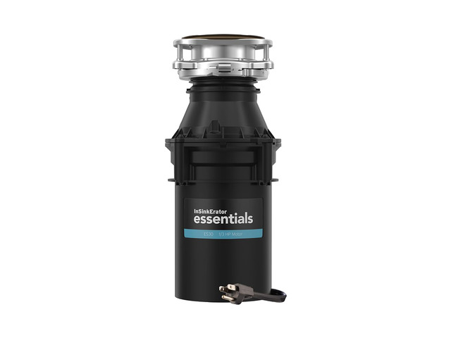 ES30 W/C, 1/3 HP Continuous Feed Garbage Disposal with Cord Essentials Series, Power Cord, Septic Safe