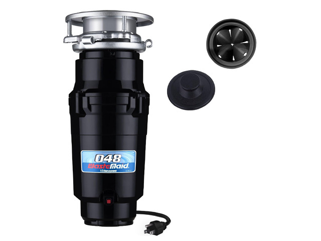 Waste Maid Garbage Disposal, Anti-Jam, Continuous Feed, 1/3 HP Builders Anti-Jam Stainless Steel Food Waste Grinding System, Quiet Continuous Feed,...