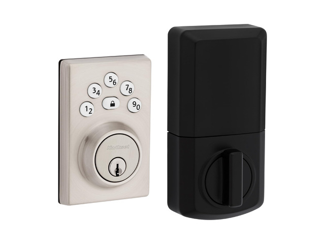 Powerbolt 240 5-Button Keypad Satin Nickel Contemporary Electronic Deadbolt Door Lock, Featuring Convenient Keyless Entry, Customizable User Codes...