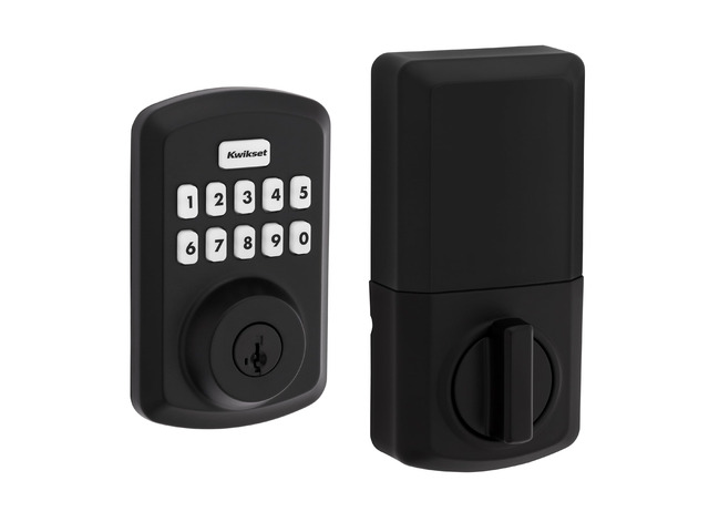 Powerbolt 250 10-Button Keypad Matte Black Transitional Electronic Deadbolt Door Lock, Featuring Convenient Keyless Entry, Customizable User Codes...