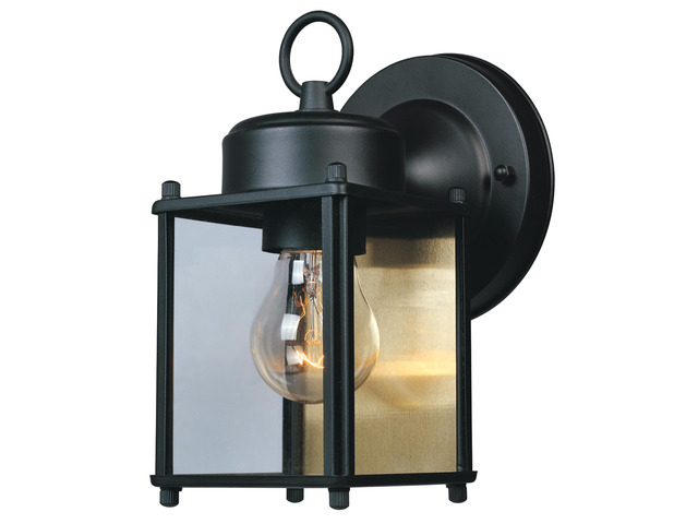 Preston Outdoor Light Fixture, 8 Inch Exterior Wall Lantern Sconce for Front Door, Patio and Porch, Black, 1161-BK