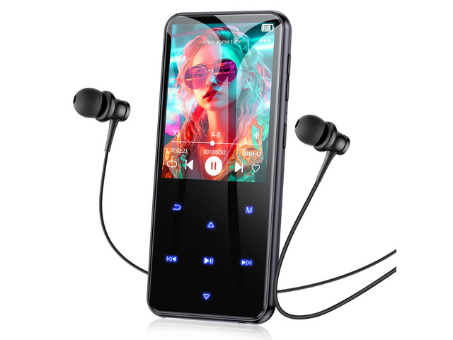 64GB MP3 Player with Bluetooth, M3 2.4'' Player with Speaker with FM Radio, Touch Buttons, Supports Up to 128GB(Black)