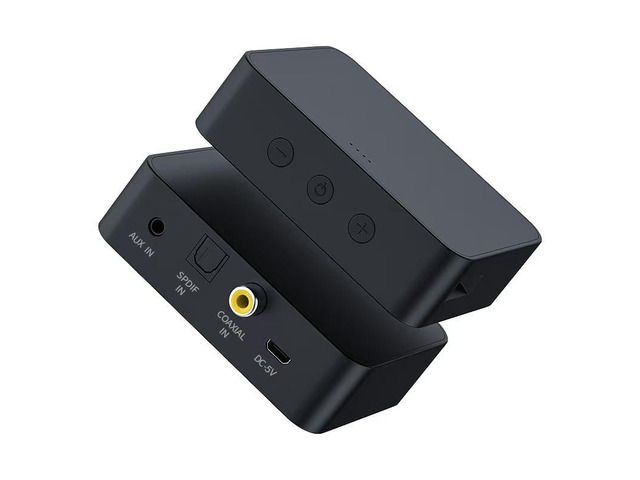 Optical Bluetooth 5.0 Transmitter Receiver for TV to Headphones with Volume Control, Low Latency Wireless Audio Adapter Support AUX/Coaxial/Optical...
