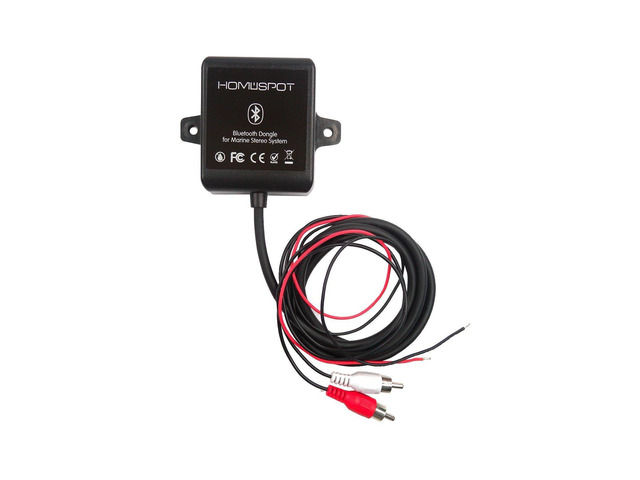 Bluetooth Marine Receiver Adapter Waterproof by Stereo Head Units for Marine Yacht, Boats Vehicles Cars, Motorcycles, ATV, Bath (Built-in with...