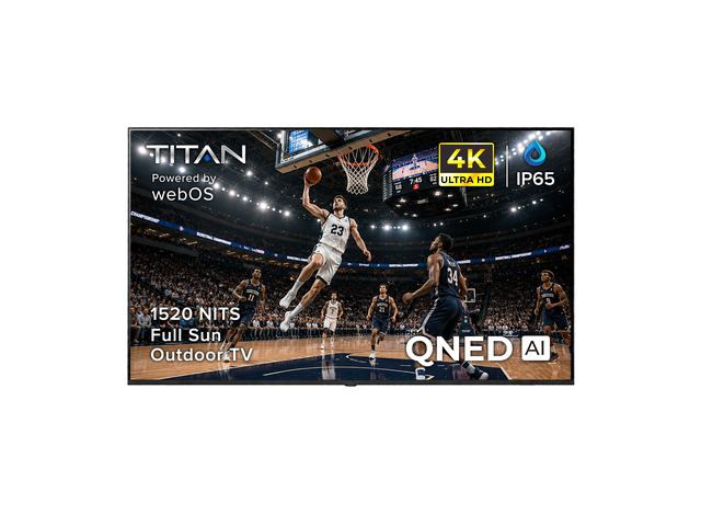 Titan L300 QNED Mini-LED 85-Inch 4K Smart Outdoor TV, Full Sun, IP65, 1520 Nits, Dolby Vision/HDR10/HLG, 120Hz, webOS AI OS, Wi-Fi 6E, Dolby Atmos,...