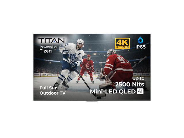 Titan S300 QLED Mini-LED 65-Inch 4K Smart Outdoor TV, Full Sun, IP65 Weatherproof, 1500 Nits, HDR10+, 144Hz, Tizen AI OS, Wi-Fi 6E, OTS Lite,...