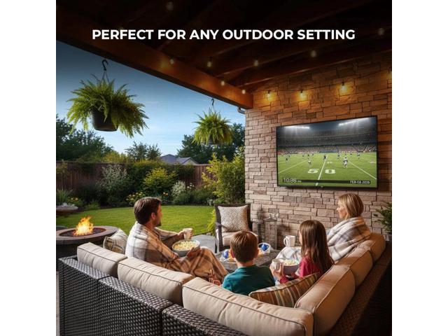 Titan G100 Mini-QLED 98 Inch Outdoor TV, Covered Patio, IP65 Smart Weatherproof TV, 4K HDR, 144 Hz, GoogleAI OS, 3000Nits, Wi-Fi 5, Dolby...