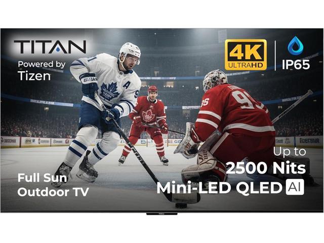 Titan S300 Mini-LED 65 Inch Outdoor TV, Full Sun, IP65 Smart Weatherproof TV, 4K HDR, 144 Hz, TizenAI OS, 1500Nits, Wi-Fi 6E, HDR10+, Outdoor...