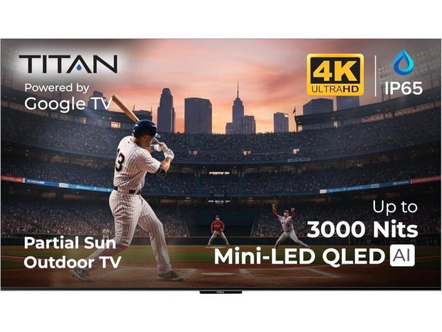 Titan G200 Mini-QLED 98 Inch Outdoor TV, Partial Sun, IP65 Smart Weatherproof TV, 4K HDR, 144Hz, GoogleAI OS, 3000Nits, Wi-Fi 5, Dolby...