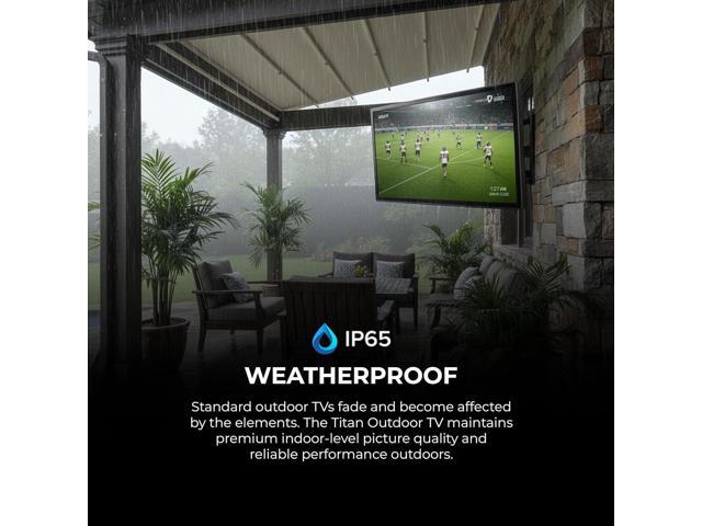 Titan S100 QLED 65 Inch Outdoor TV, Covered Patio, IP65 Smart Weatherproof TV, 4K HDR, 60 Hz, TizenAI OS, 800Nits, Wi-Fi 5, HDR10+, Outdoor TV...