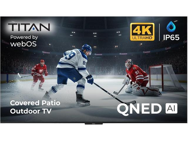Titan L100 QNED 86 Inch Outdoor TV, Covered Patio, IP65 Smart Weatherproof TV, 4K HDR, 60 Hz, WebAI OS, Wi-Fi 5, Dolby Digital, Outdoor TV Cover,...