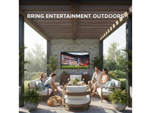 Titan L100 QNED 65 Inch Outdoor TV, Covered Patio, IP65 Smart Weatherproof TV, 4K HDR, 60 Hz, WebAI OS, Wi-Fi 5,Dolby Digital, Outdoor TV Cover,...