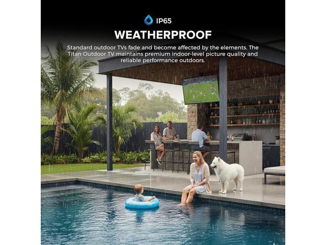 Titan L100 QNED 55 Inch Outdoor TV, Covered Patio, IP65 Smart Weatherproof TV, 4K HDR, 60 Hz, WebAI OS, Wi-Fi 5, Dolby Digital, Outdoor TV Cover,...