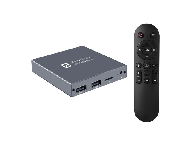 4K@60Hz HD Digital Media Player for USB Drive/Micro SD Card for TV Plug & Plug, HDMI & Analog AV Optical, USB Video Player Support H.265/HEVC MP4...