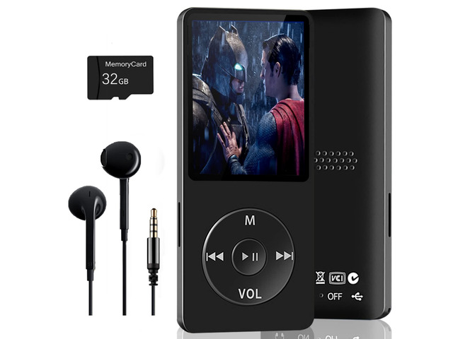 32GB Bluetooth MP3 Player, Digital Music Player Running,HiFi Sound, HD Speaker, FM Radio, E-Book, Video, Voice Recorder, Mini Design,1.8 Inch Color...