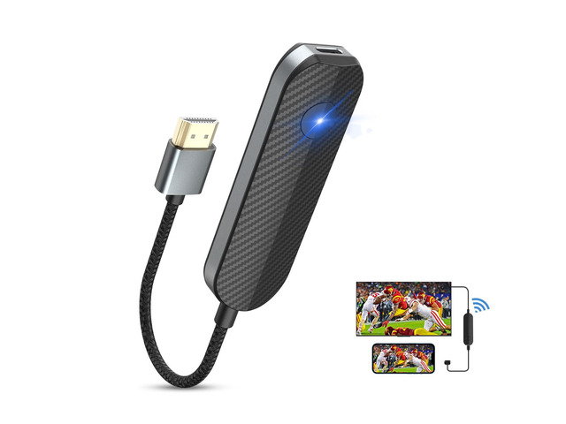4K 1080P Wireless HDMI Display Adapter, WiFi Streaming Movies, Shows Receiver for i-Phone, i-Pad, Android, Tablet, Laptop, Window to...